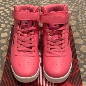 FILA Women’s Hot Pink Hi-Top Sneakers